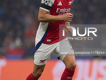 Leandro Trossard of Arsenal looks on during the UEFA Champions League 2024/25 League Phase MD4 match between FC Internazionale Milano and Ar...