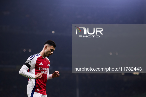 Gabriel Martinelli of Arsenal looks on during the UEFA Champions League 2024/25 League Phase MD4 match between FC Internazionale Milano and...