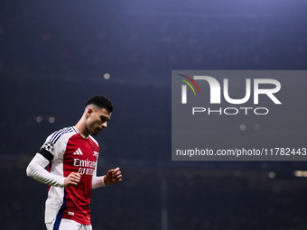 Gabriel Martinelli of Arsenal looks on during the UEFA Champions League 2024/25 League Phase MD4 match between FC Internazionale Milano and...