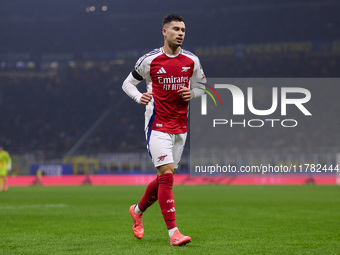 Gabriel Martinelli of Arsenal looks on during the UEFA Champions League 2024/25 League Phase MD4 match between FC Internazionale Milano and...