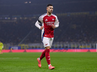 Gabriel Martinelli of Arsenal looks on during the UEFA Champions League 2024/25 League Phase MD4 match between FC Internazionale Milano and...