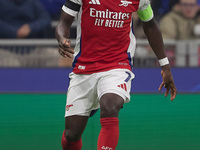 Bukayo Saka of Arsenal is in action during the UEFA Champions League 2024/25 League Phase MD4 match between FC Internazionale Milano and Ars...