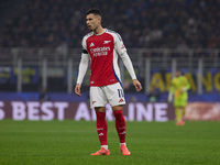 Gabriel Martinelli of Arsenal looks on during the UEFA Champions League 2024/25 League Phase MD4 match between FC Internazionale Milano and...