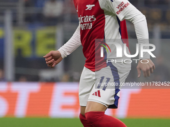 Gabriel Martinelli of Arsenal is in action during the UEFA Champions League 2024/25 League Phase MD4 match between FC Internazionale Milano...