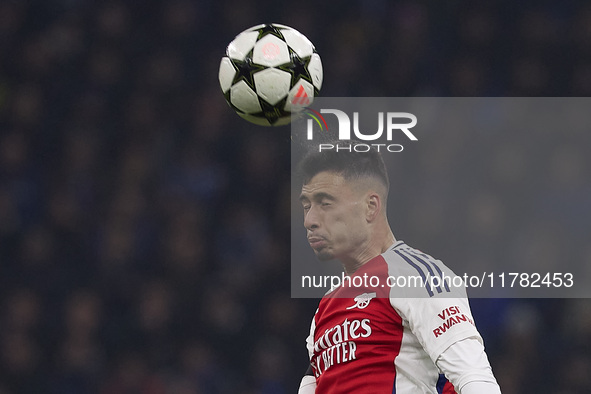 Gabriel Martinelli of Arsenal is in action during the UEFA Champions League 2024/25 League Phase MD4 match between FC Internazionale Milano...