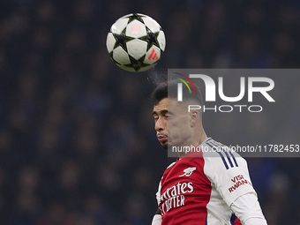 Gabriel Martinelli of Arsenal is in action during the UEFA Champions League 2024/25 League Phase MD4 match between FC Internazionale Milano...