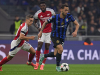 Hakan Calhanoglu of FC Internazionale is in action during the UEFA Champions League 2024/25 League Phase MD4 match between FC Internazionale...