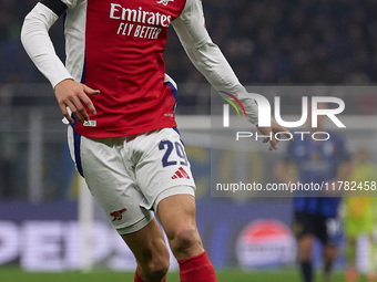 Kai Havertz of Arsenal gestures during the UEFA Champions League 2024/25 League Phase MD4 match between FC Internazionale Milano and Arsenal...