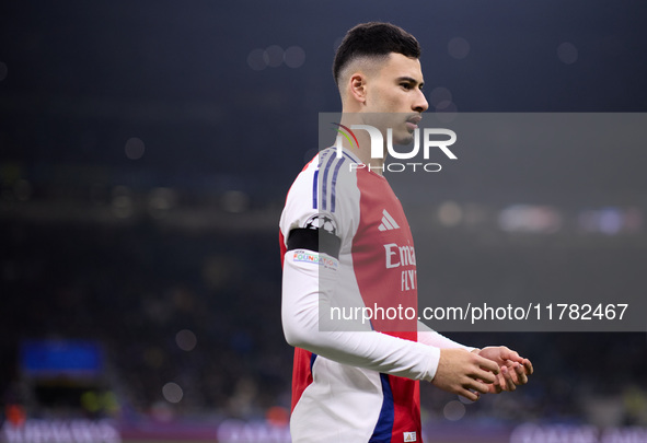 Gabriel Martinelli of Arsenal looks on during the UEFA Champions League 2024/25 League Phase MD4 match between FC Internazionale Milano and...