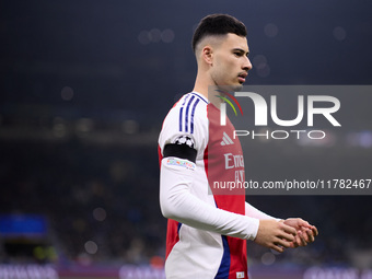 Gabriel Martinelli of Arsenal looks on during the UEFA Champions League 2024/25 League Phase MD4 match between FC Internazionale Milano and...