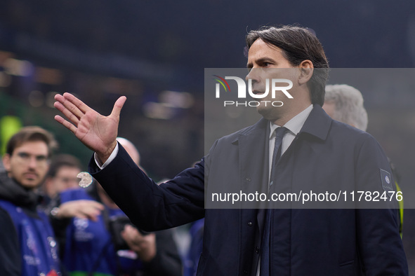 Simone Inzaghi, head coach of FC Internazionale, gestures during the UEFA Champions League 2024/25 League Phase MD4 match between FC Interna...