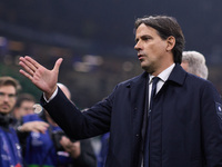 Simone Inzaghi, head coach of FC Internazionale, gestures during the UEFA Champions League 2024/25 League Phase MD4 match between FC Interna...