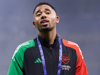 Gabriel Jesus of Arsenal looks on before the UEFA Champions League 2024/25 League Phase MD4 match between FC Internazionale Milano and Arsen...