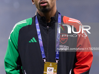 Gabriel Jesus of Arsenal looks on before the UEFA Champions League 2024/25 League Phase MD4 match between FC Internazionale Milano and Arsen...