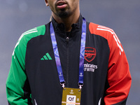 Gabriel Jesus of Arsenal looks on before the UEFA Champions League 2024/25 League Phase MD4 match between FC Internazionale Milano and Arsen...