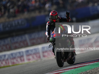 Fabio Quartararo (20) of France and Monster Energy Yamaha Moto GP during the Qualifying of the Motul Solidarity Grand Prix of Barcelona at C...