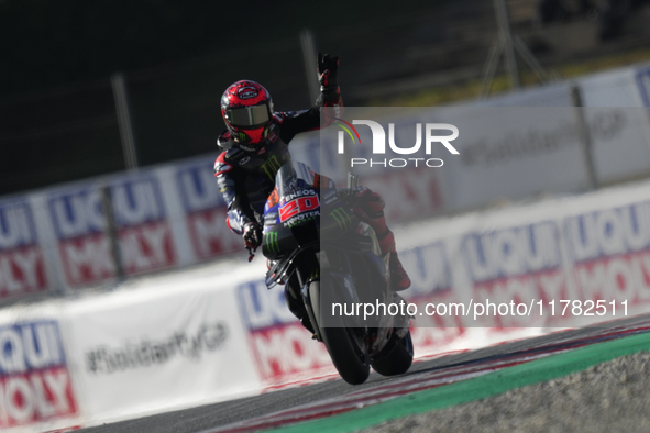 Fabio Quartararo (20) of France and Monster Energy Yamaha Moto GP during the Qualifying of the Motul Solidarity Grand Prix of Barcelona at C...