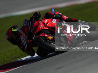 Francesco Pecco Bagnaia (1) of Italy and Ducati Lenovo Team during the Qualifying of the Motul Solidarity Grand Prix of Barcelona at Circuit...