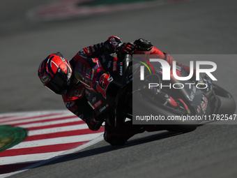 Maverick Vinales (12) of Spain and Aprilia Racing during the Qualifying of the Motul Solidarity Grand Prix of Barcelona at Circuit de Barcel...