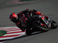 Maverick Vinales (12) of Spain and Aprilia Racing during the Qualifying of the Motul Solidarity Grand Prix of Barcelona at Circuit de Barcel...