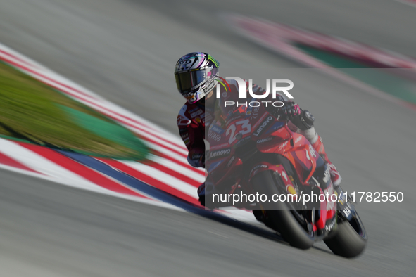 Enea Bastianini (23) of Italy and Ducati Lenovo Team during the Qualifying of the Motul Solidarity Grand Prix of Barcelona at Circuit de Bar...