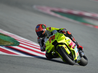 Marco Bezzecchi (72) of Italy and Pertamina Enduro Vr46 Racing Team during the Qualifying of the Motul Solidarity Grand Prix of Barcelona at...