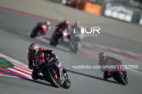 Aleix Espargaro (41) of Spain and Aprilia Racing during the Qualifying of the Motul Solidarity Grand Prix of Barcelona at Circuit de Barcelo...