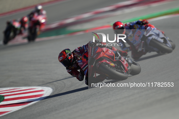 Francesco Pecco Bagnaia (1) of Italy and Ducati Lenovo Team during the Qualifying of the Motul Solidarity Grand Prix of Barcelona at Circuit...