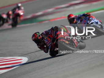 Francesco Pecco Bagnaia (1) of Italy and Ducati Lenovo Team during the Qualifying of the Motul Solidarity Grand Prix of Barcelona at Circuit...