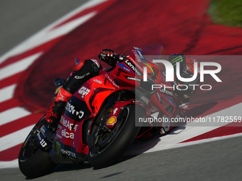 Francesco Pecco Bagnaia (1) of Italy and Ducati Lenovo Team during the Qualifying of the Motul Solidarity Grand Prix of Barcelona at Circuit...