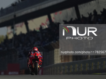 Francesco Pecco Bagnaia (1) of Italy and Ducati Lenovo Team during the Qualifying of the Motul Solidarity Grand Prix of Barcelona at Circuit...