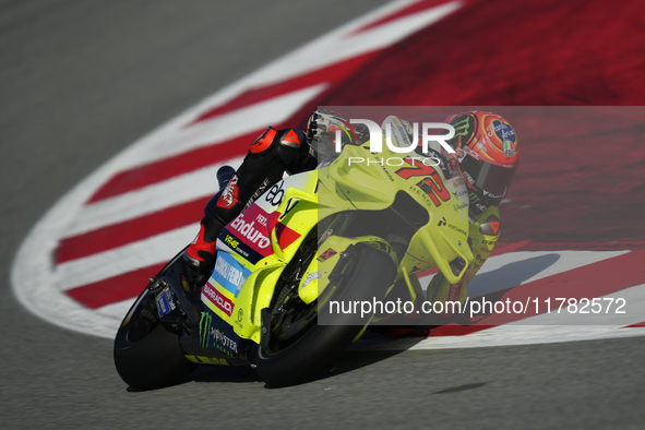 Marco Bezzecchi (72) of Italy and Pertamina Enduro Vr46 Racing Team during the Qualifying of the Motul Solidarity Grand Prix of Barcelona at...