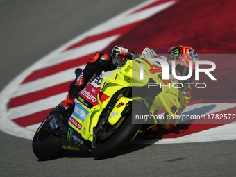 Marco Bezzecchi (72) of Italy and Pertamina Enduro Vr46 Racing Team during the Qualifying of the Motul Solidarity Grand Prix of Barcelona at...