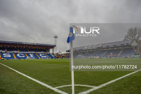 A general view of Edgeley Park Stadium during the Sky Bet League 1 match between Stockport County and Wrexham at Edgeley Park Stadium in Sto...