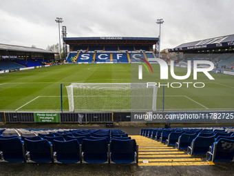 A general view of Edgeley Park Stadium during the Sky Bet League 1 match between Stockport County and Wrexham at Edgeley Park Stadium in Sto...