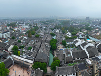 The Internet International Convention and Exhibition Center prepares for the World Internet Conference in Wuzhen, China, on November 16, 202...