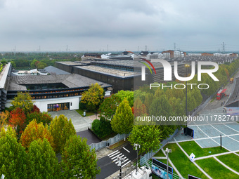 The Internet International Convention and Exhibition Center prepares for the World Internet Conference in Wuzhen, China, on November 16, 202...