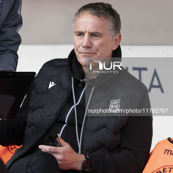 Wrexham A.F.C. manager Phil Parkinson is present during the Sky Bet League 1 match between Stockport County and Wrexham at the Edgeley Park...