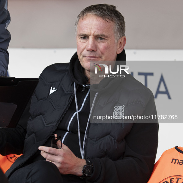 Wrexham A.F.C. manager Phil Parkinson is present during the Sky Bet League 1 match between Stockport County and Wrexham at the Edgeley Park...