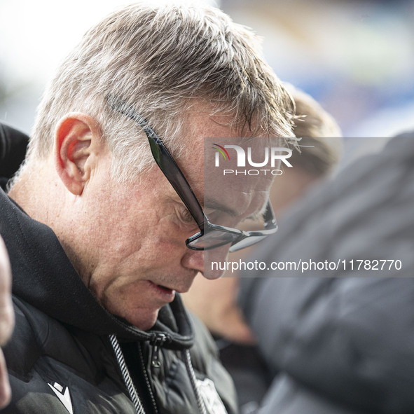 Wrexham A.F.C. manager Phil Parkinson is present during the Sky Bet League 1 match between Stockport County and Wrexham at the Edgeley Park...