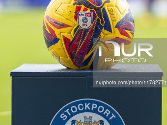 During the Sky Bet League 1 match between Stockport County and Wrexham at the Edgeley Park Stadium in Stockport, England, on November 16, 20...