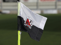 A Darlington FC branded corner flag is present before the Isuzu FA Trophy Second round match between Darlington and Buxton at Blackwell Mead...