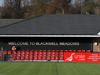 A general view of the ground before the Isuzu FA Trophy Second round match between Darlington and Buxton at Blackwell Meadows in Darlington,...