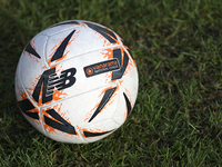 A Vanarama National League ball is present before the Isuzu FA Trophy second round match between Darlington and Buxton at Blackwell Meadows...