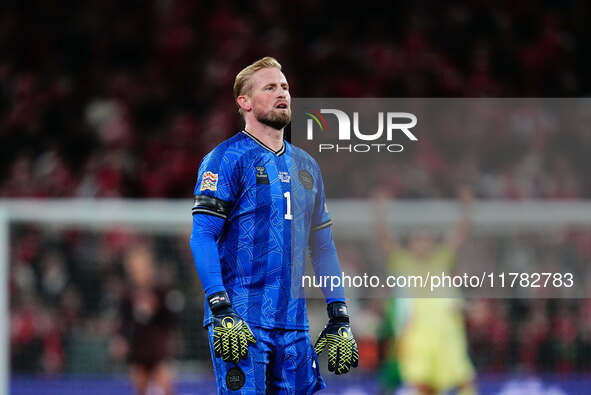 Kasper Schmeichel of Denmark  looks on during the Nations League Round 5 match between Denmark against Spain at Parken, Copenhagen, Denmark...