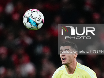 Alvaro Morata of Spain  looks on during the Nations League Round 5 match between Denmark against Spain at Parken, Copenhagen, Denmark on Nov...