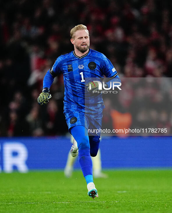 Kasper Schmeichel of Denmark  looks on during the Nations League Round 5 match between Denmark against Spain at Parken, Copenhagen, Denmark...