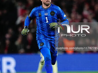 Kasper Schmeichel of Denmark  looks on during the Nations League Round 5 match between Denmark against Spain at Parken, Copenhagen, Denmark...