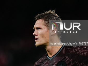 Jannik Vestergaard of Denmark  looks on during the Nations League Round 5 match between Denmark against Spain at Parken, Copenhagen, Denmark...