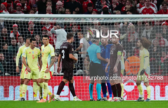 Kasper Schmeichel of Denmark  looks on during the Nations League Round 5 match between Denmark against Spain at Parken, Copenhagen, Denmark...